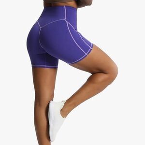Aoxjox Workout Biker Shorts for Women Tummy Control High Waisted Exercise Gym